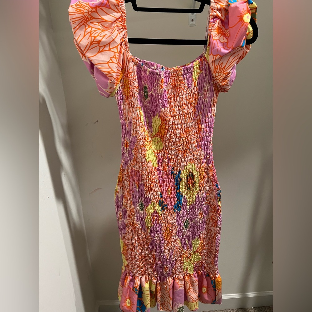 Colorful Floral Smocked Dress